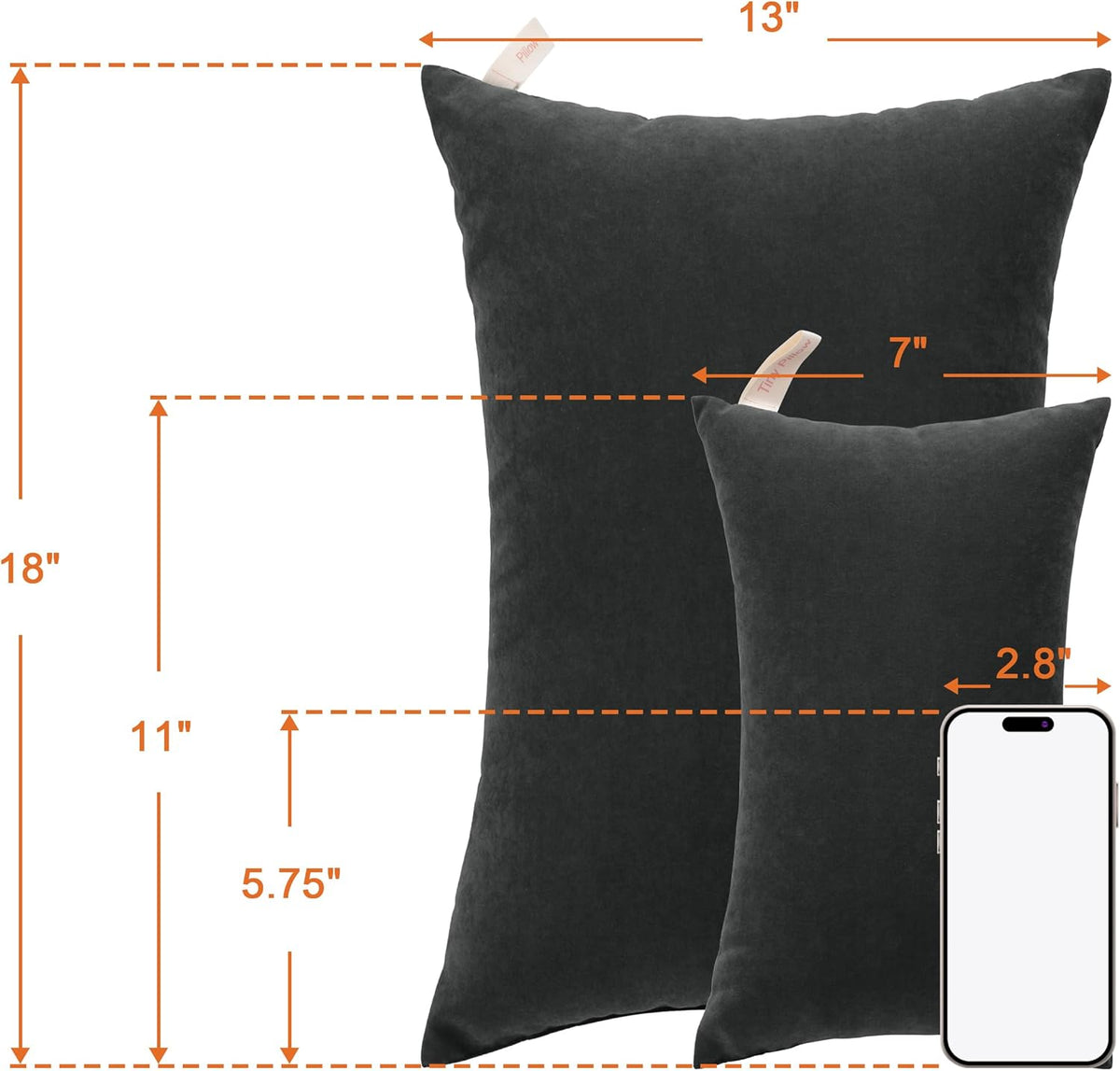 NTBAY Tiny Pillows, Down Alternative 7"x11" Microfiber Mini Pillow for Travel, Pets, Soft Machine