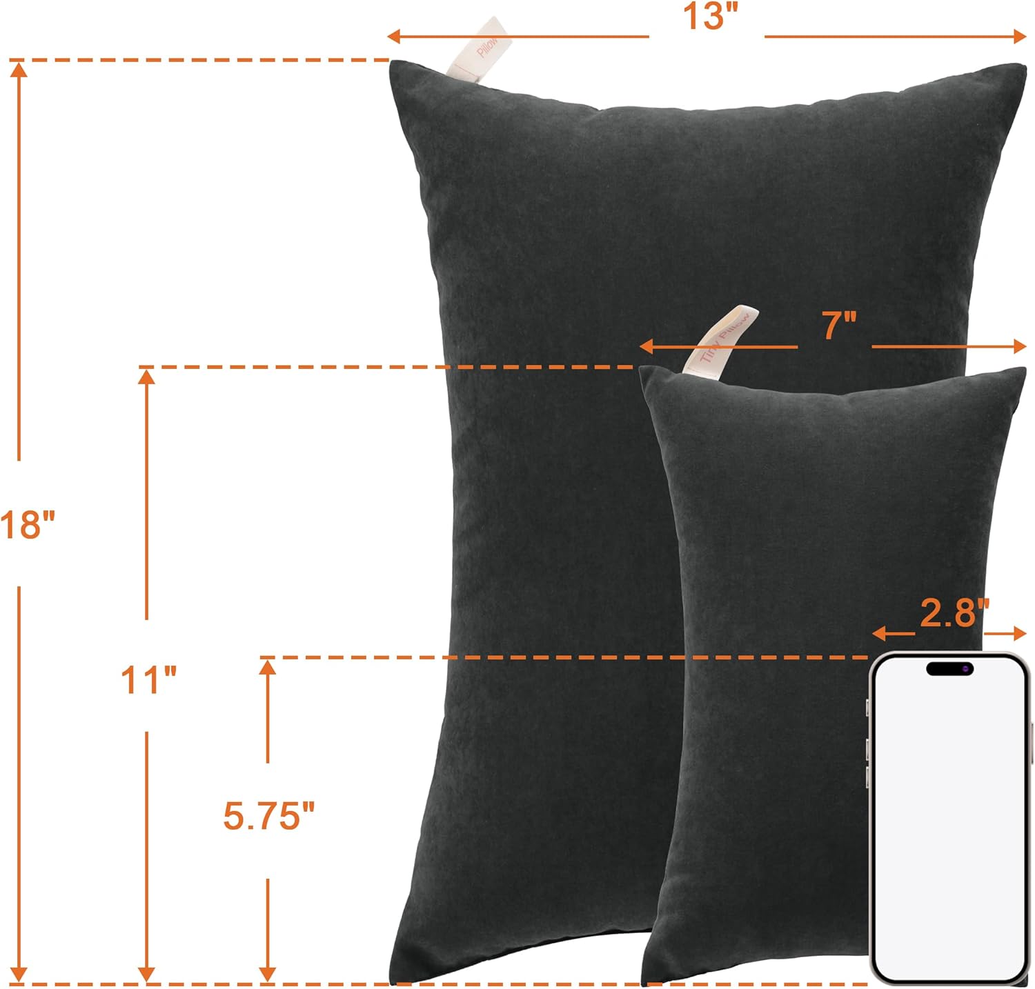 NTBAY Tiny Pillows, Down Alternative 7"x11" Microfiber Mini Pillow for Travel, Pets, Soft Machine