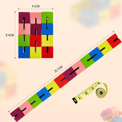 Wooden Toy Twist Block Cubes Puzzle Sensory Toys for Teens Party Favors for Boys and Girls (12