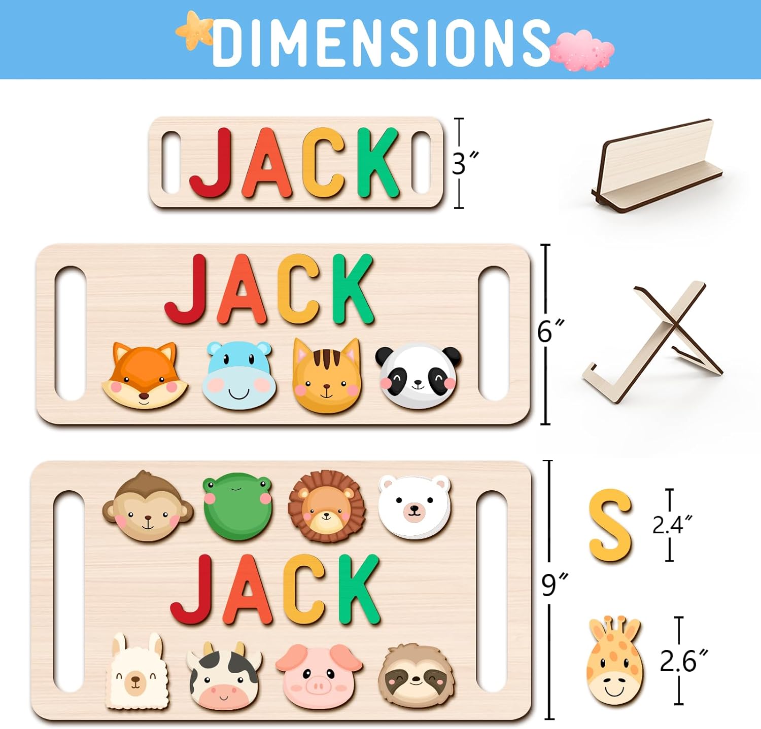 Newly Upgraded Personalized Name Puzzle for Kids, Custom Name Puzzle Personalized Baby Gifts 1st