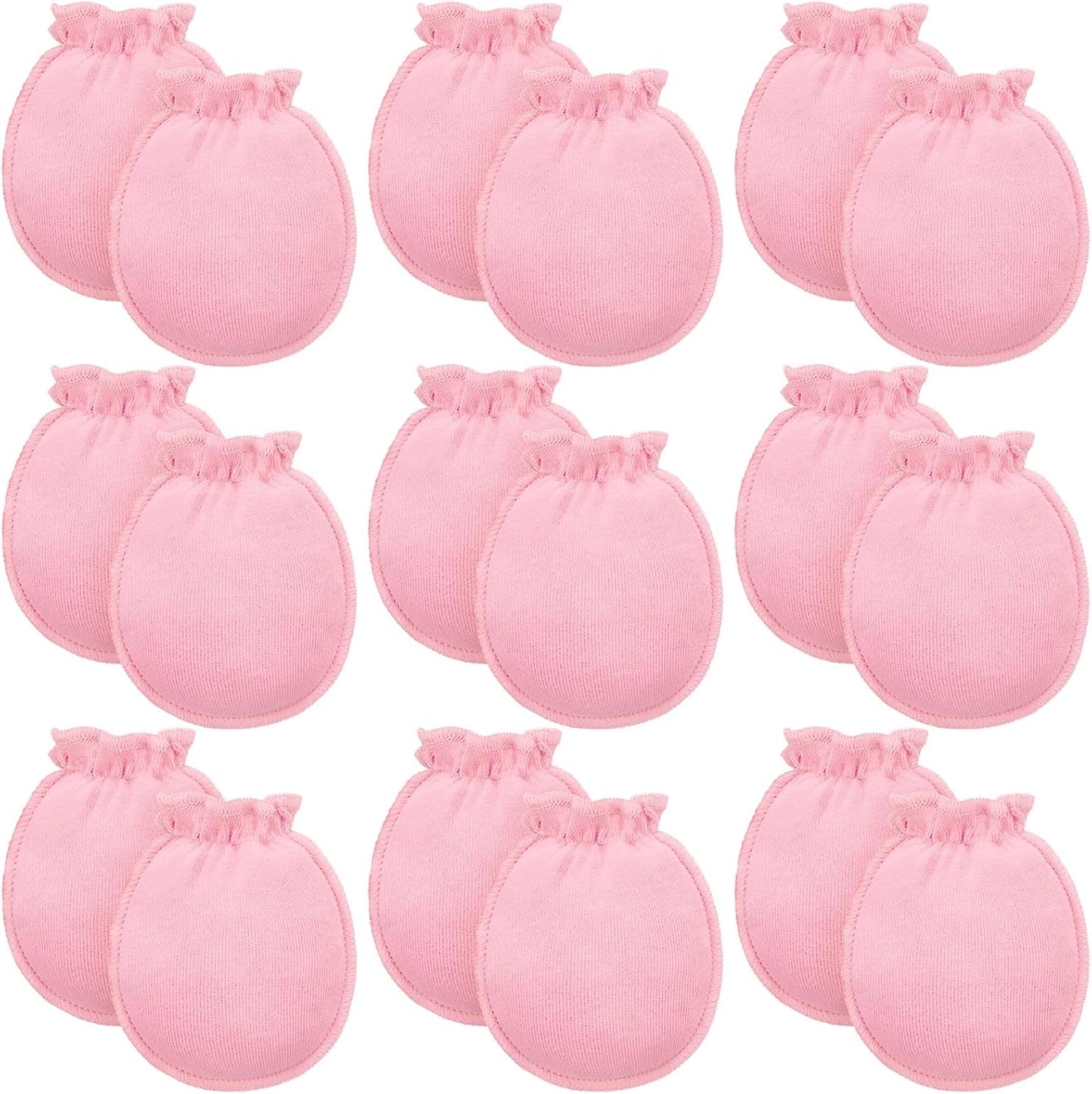 9 Pairs Newborn Baby Boys Girls Mittens 0-6 Months Infant Toddler Mittens No Scratch Solid Color