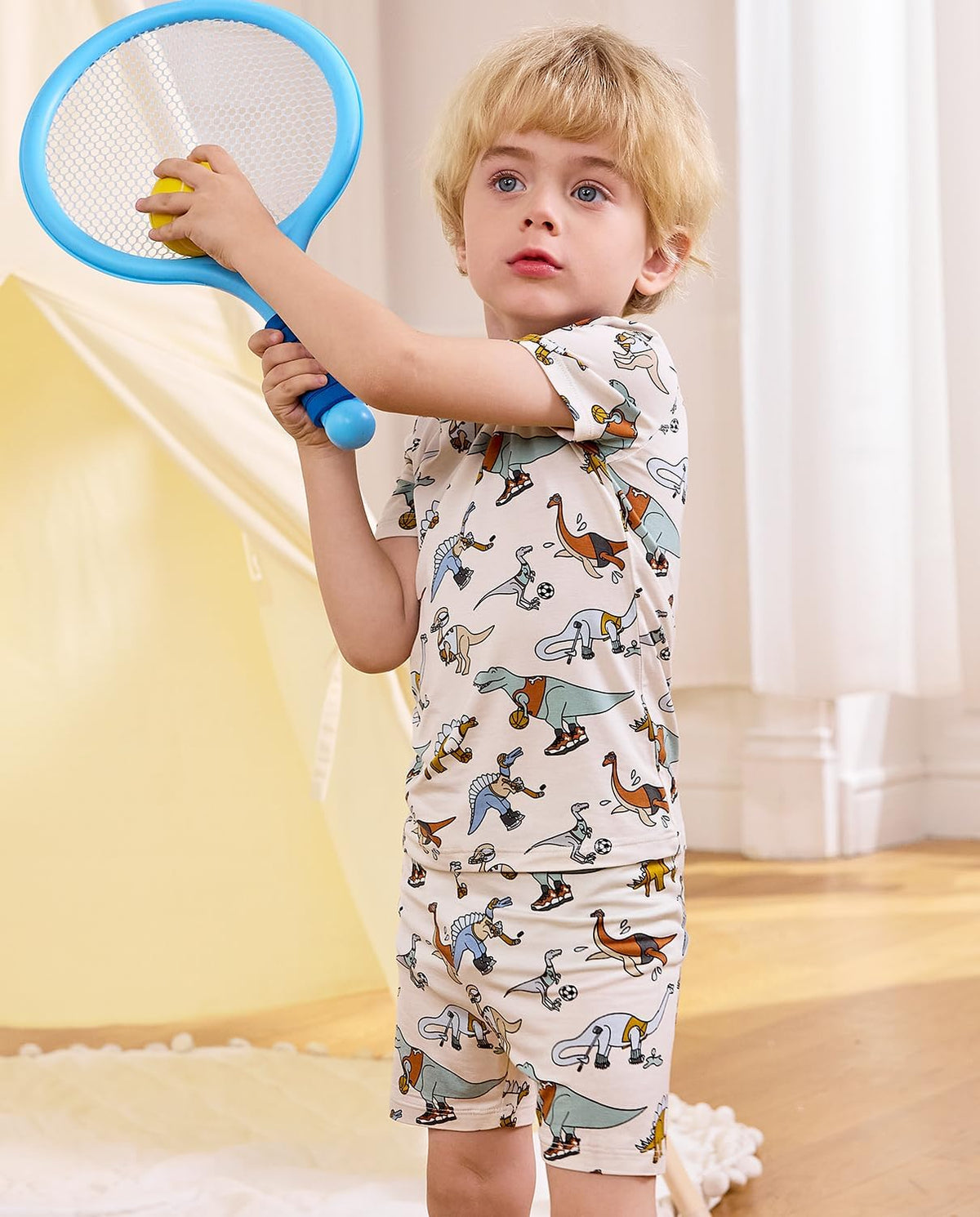 Bamboo Viscose Toddler Animal Pajamas Boys Girls Kids Cool Short Summer 12M-8Y Snug fit Pjs Set 2pcs
