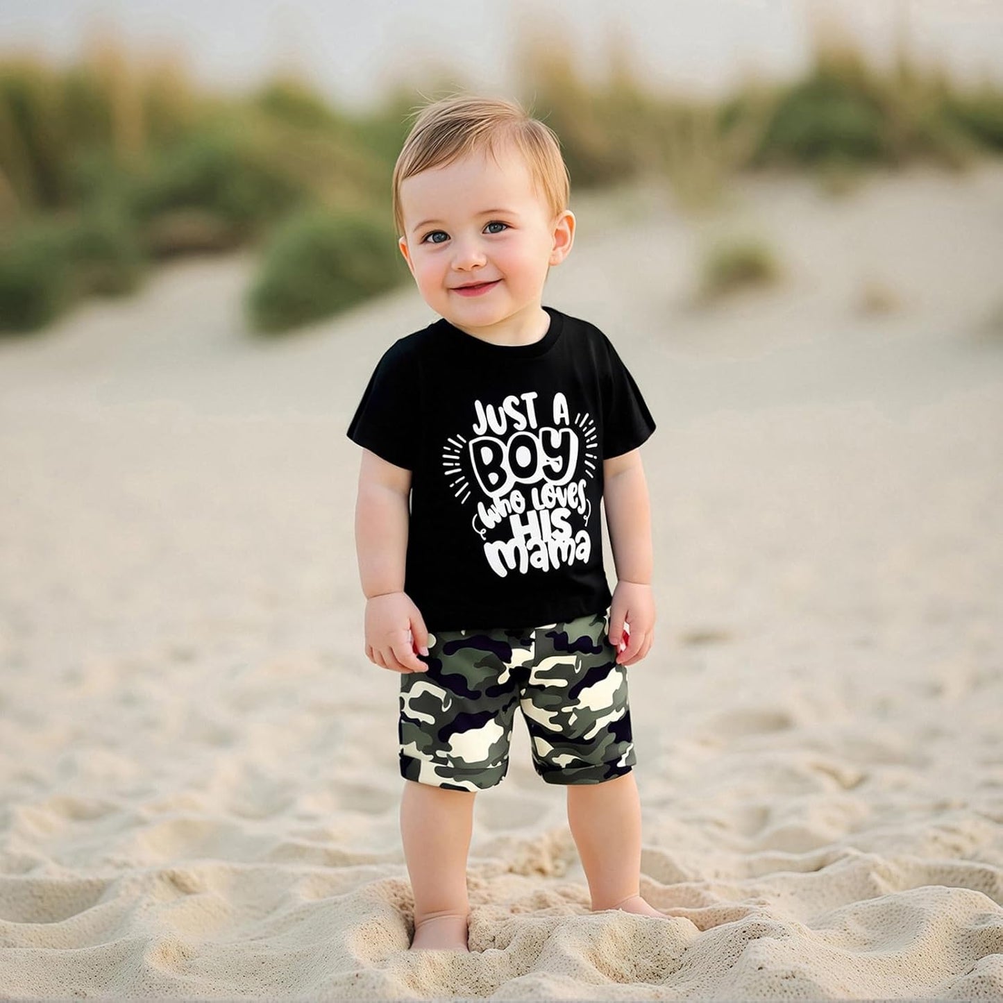 wdehow Toddler Kids Baby Boy Summer Clothes Sets 1T 2T 3T 4T 5T Letter Print Short Sleeve Tops