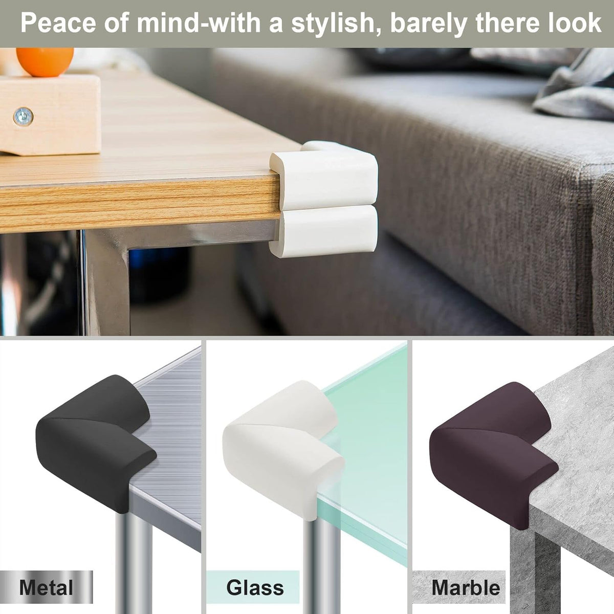 8 Pack Soft Sponge Table Corners, Corner Protector Baby, Baby Proofing Corner Guards, Pre-Taped