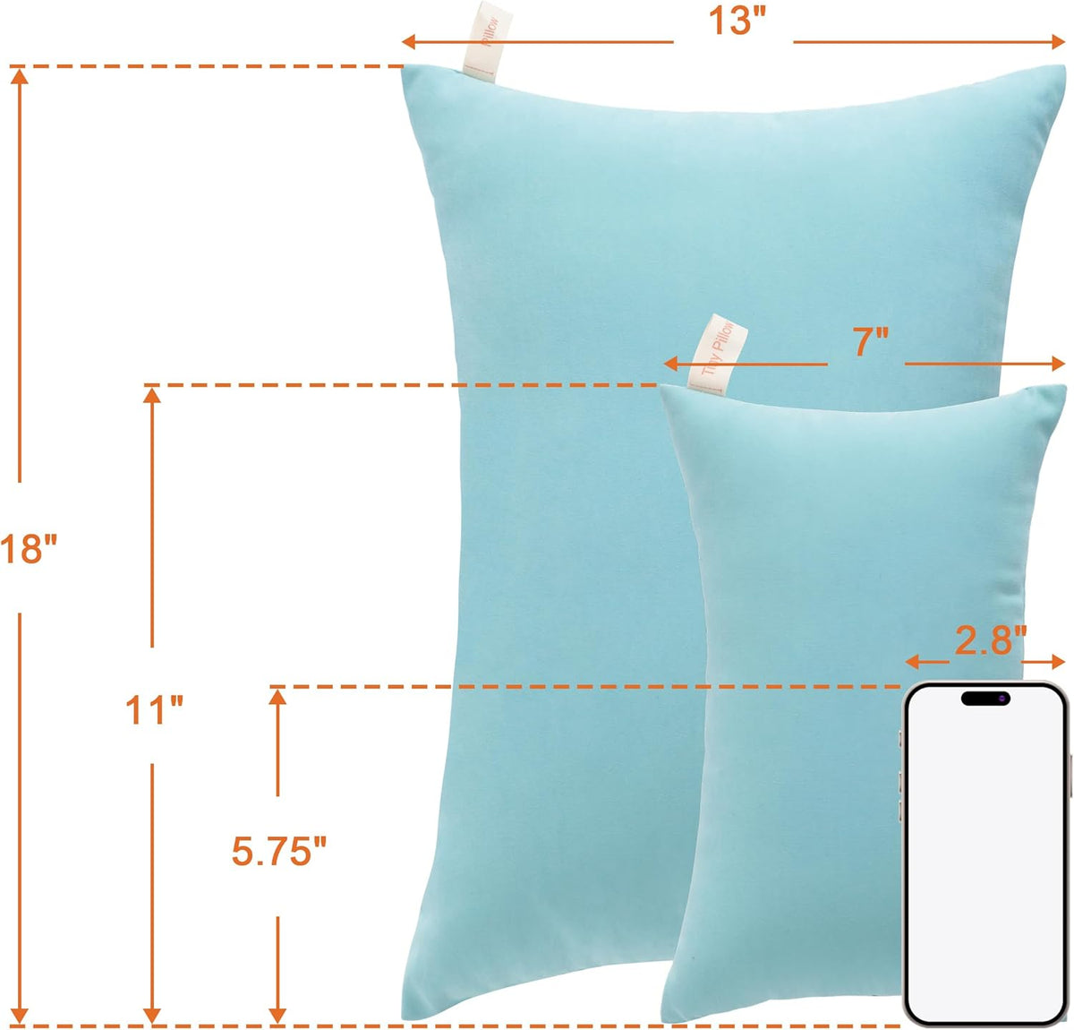 NTBAY Tiny Pillows, Down Alternative 7"x11" Microfiber Mini Pillow for Travel, Pets, Soft Machine