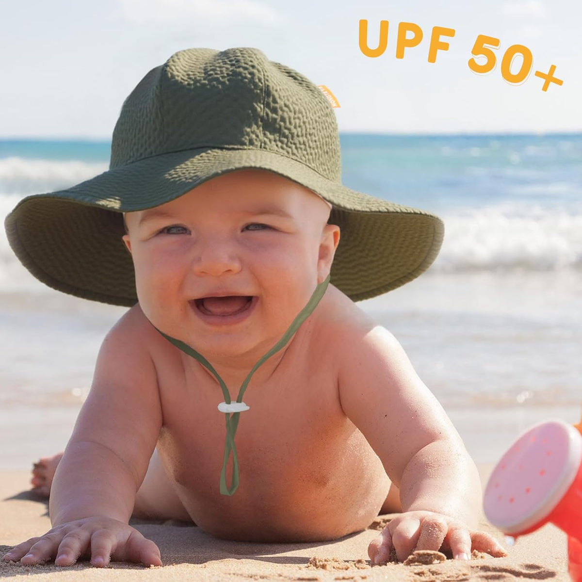 HONGTEYA Baby Sun Hat Toddler Girl Beach Hat Adjustable Outdoor Summer Hat UPF 50+ Sun Protection