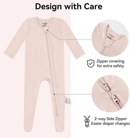 BubblePanda Rayon Made From Bamboo Baby Pajamas Baby Clothes for Boys Girls Unisex Zip-Front