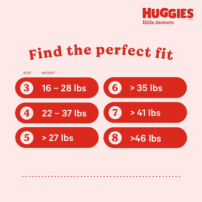 Huggies Size 4 Diapers, Little Movers Baby Diapers, Size 4 (22-37 lbs), 150 Count (6 Packs of 25)