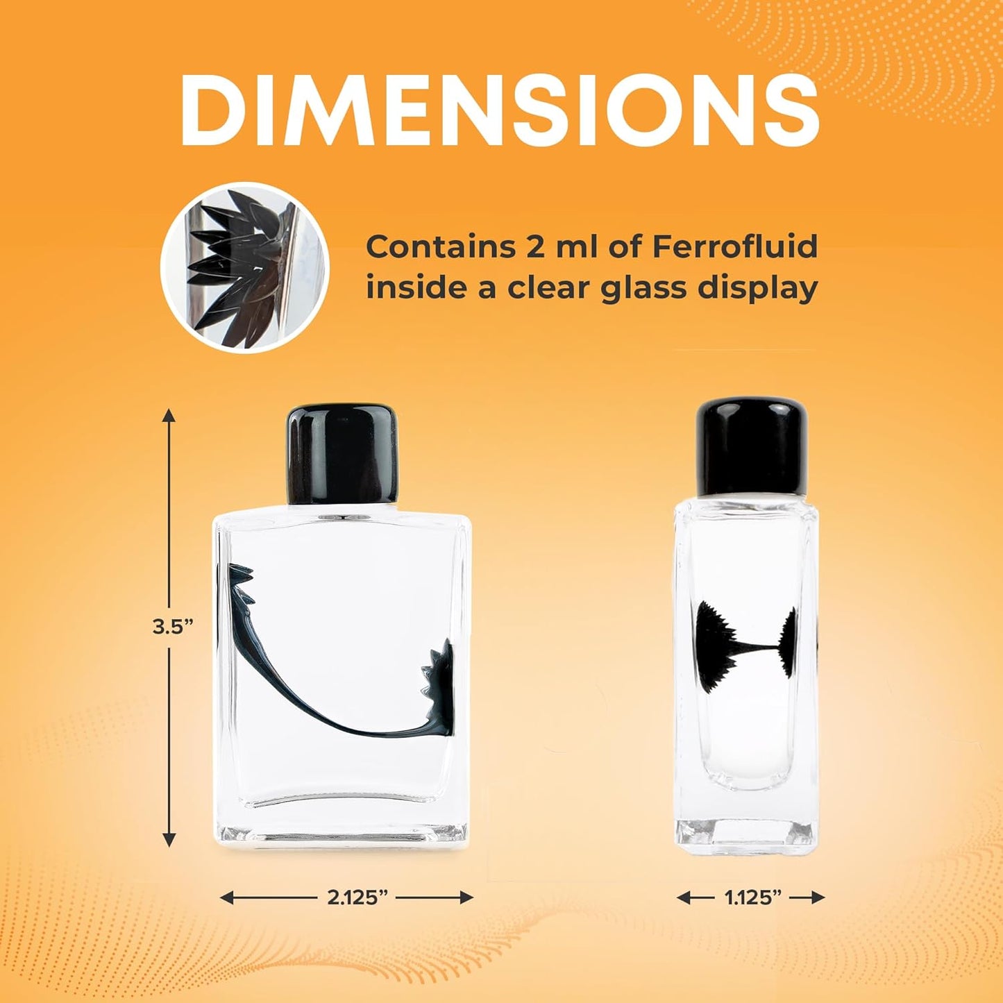 FerroFluid Display Toy Bottle – Ferro Fluid Liquid Metal STEM Toy, Magnetic Desk Toy with Neodymium