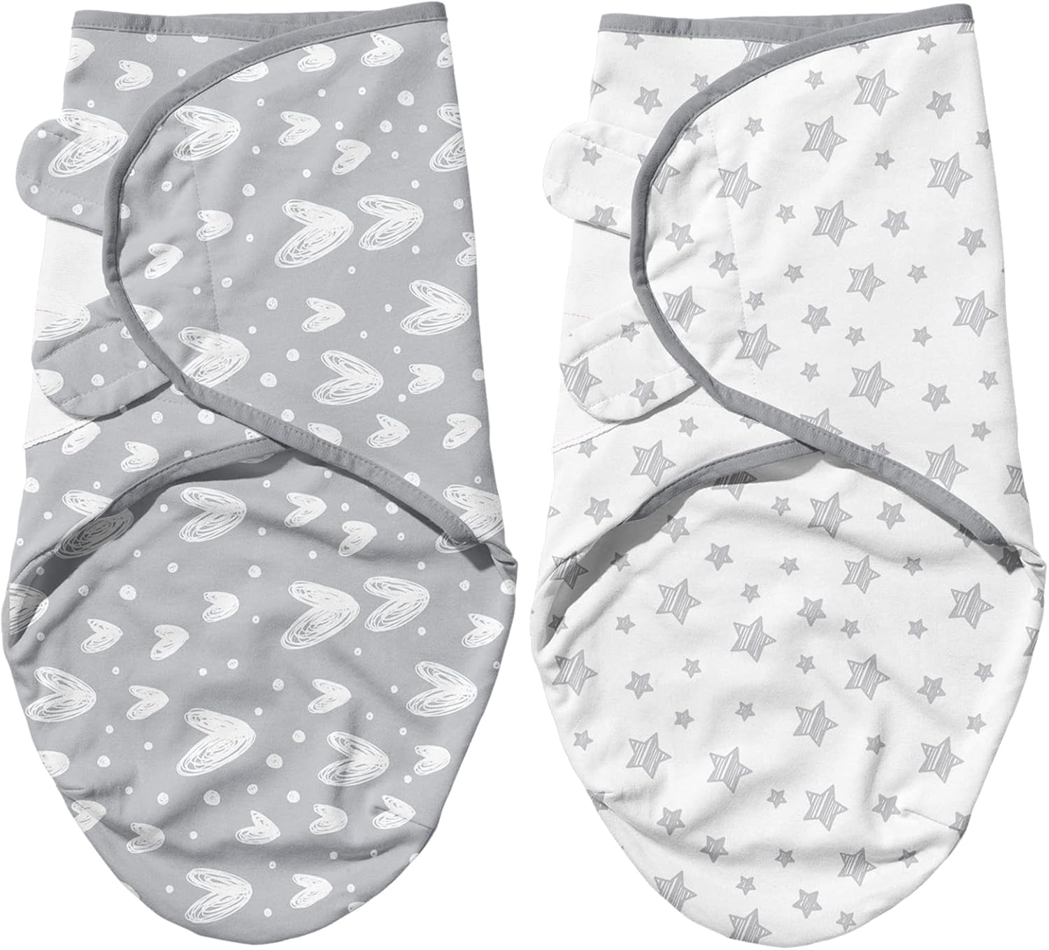 Biloban Baby Swaddles 0-3 Months for Boy Girls, Newborn, Organic Cotton Adjustable Blanket, Lovely