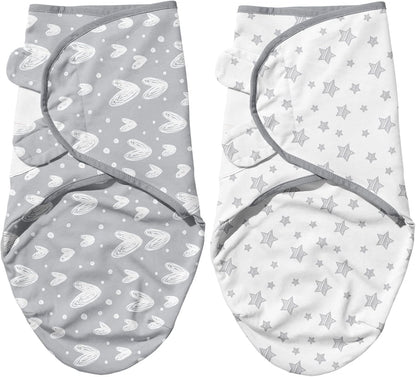Biloban Baby Swaddles 0-3 Months for Boy Girls, Newborn, Organic Cotton Adjustable Blanket, Lovely