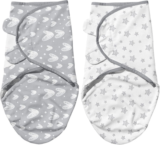 Biloban Baby Swaddle for Boys Girls, 3-6 Months, Cotton Blanket, Newborn Essentials, Lovely Grey