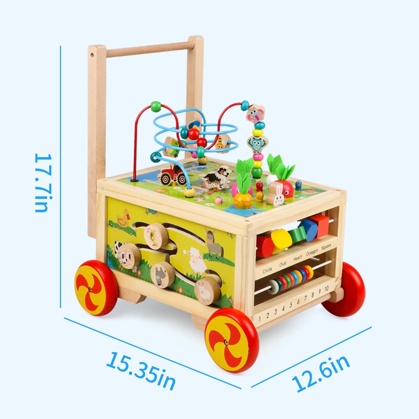 Wooden Activity Cube 7-in-1 Montessori Toy Multipurpose Educational Learning Toy for 1+ Year Old