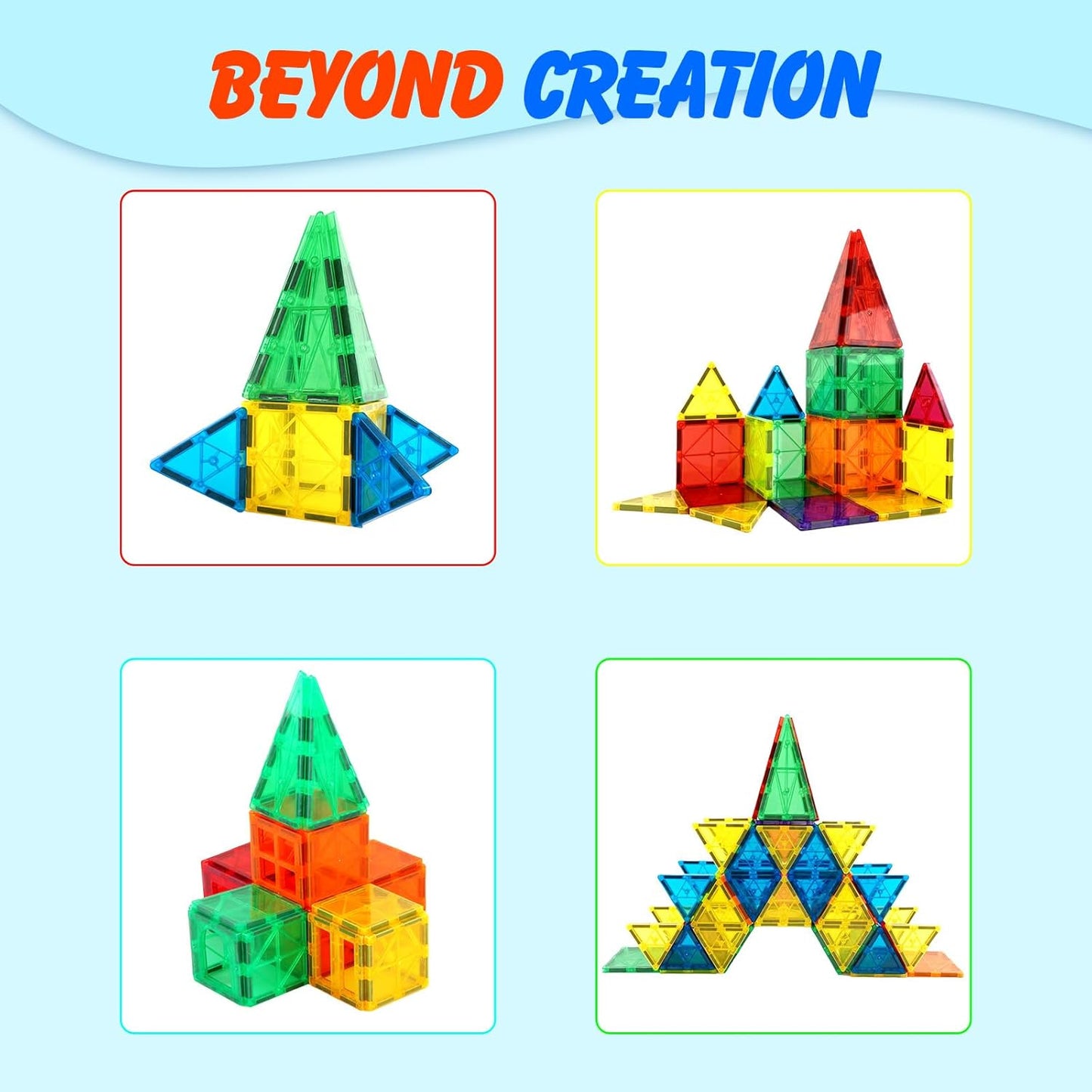 Gemmicc Magnetic Tiles, Magnet Toys Building Blocks for Kids, STEM Approved Educational Toys
