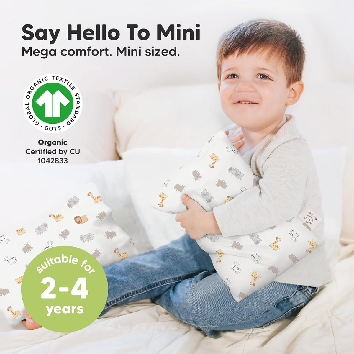 Mini Toddler Pillow with Pillowcase - 9x13 My Little Dreamy Travel Kids Pillow for Sleeping