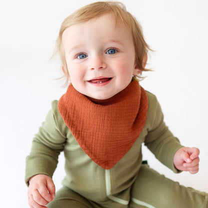 Konssy Muslin Baby Bibs 10 Pack Baby Bandana Drool Bibs 100% Cotton for Unisex Boys and Girls, Soft