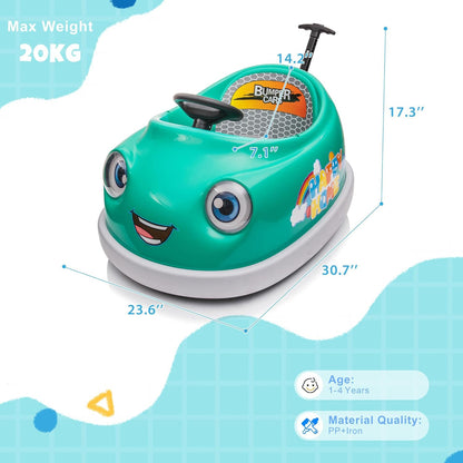 12V Dual Battery Electric Ride on Kids Bumper Car w/Remote Control,360 Degree Spin,Push Rod Rocker