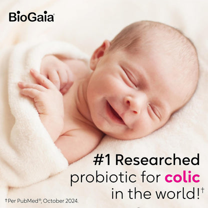 BioGaia Baby Probiotic Drops - Colic & Gas Relief + Vitamin D, 50-Day Supply, Safe for Newborns