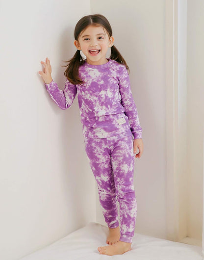 VAENAIT BABY 12M-12Y Toddler Kids Boys Girls 100% Cotton Marbling Tiedye Sung Fit Sleepwear Pajamas