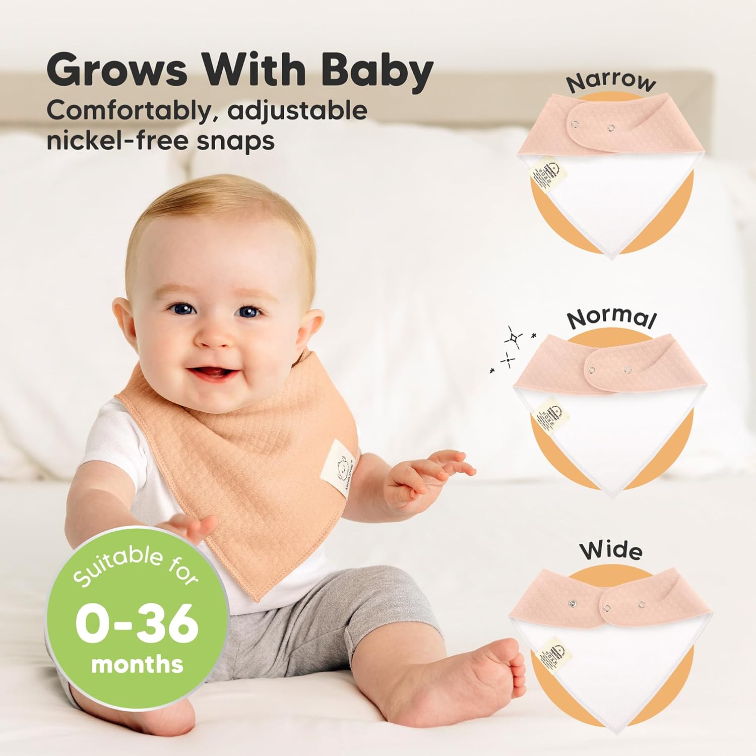 KeaBabies 8-Pack Bandana Bibs for Baby Girls, Boys - Organic Cotton Baby Bibs for Drooling &