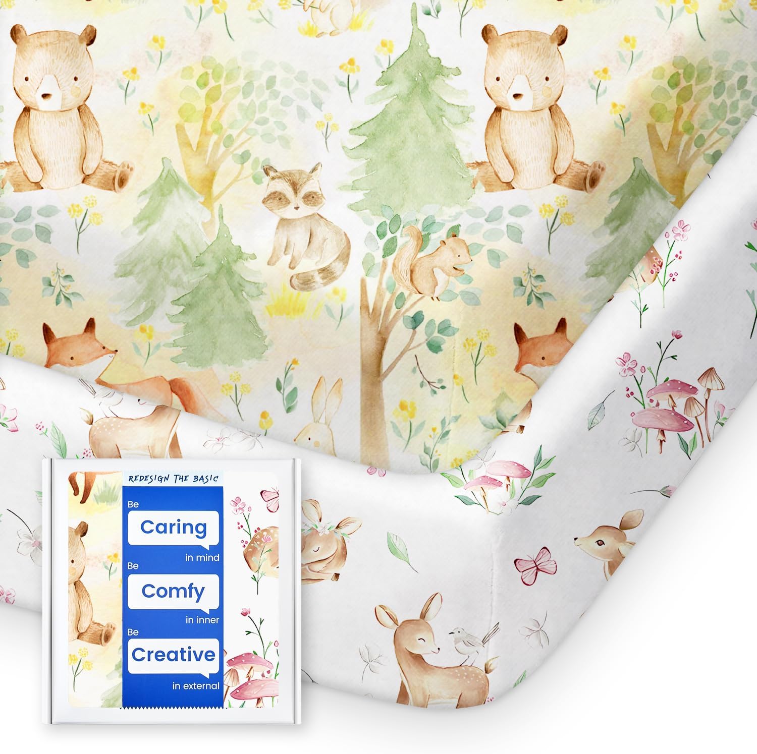Mini Crib Sheets 24x38, Ultra Soft Pack N Play Sheets Fitted Boy Girl, Neutral Pack and Play
