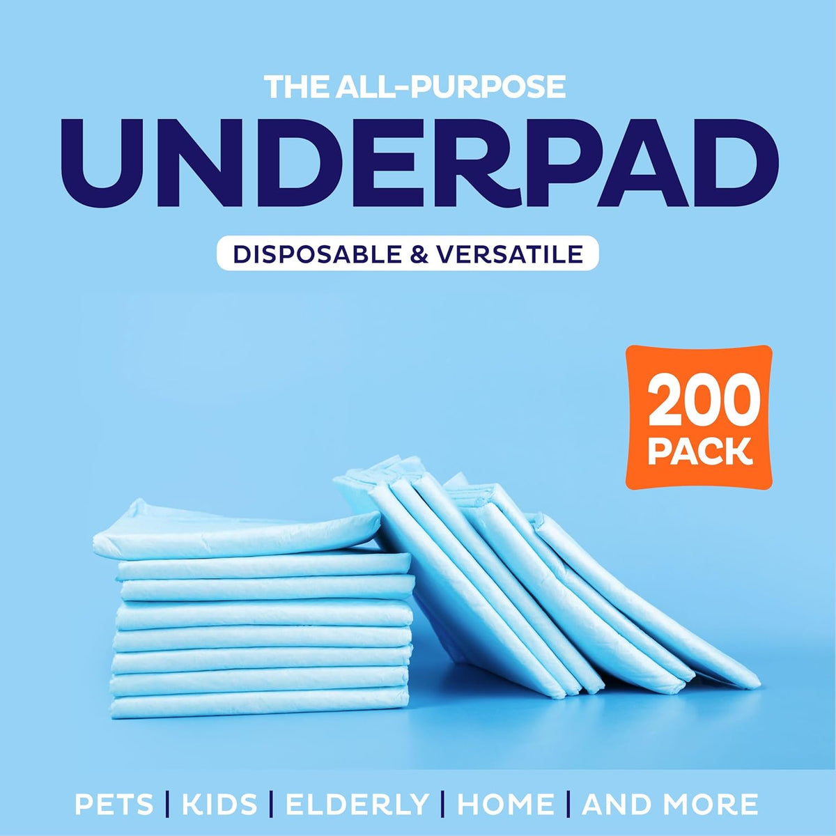 Chucks Pads Disposable [200-Pack] Underpads 23x36 Incontinence Chux Pads Absorbent Fluff Protective
