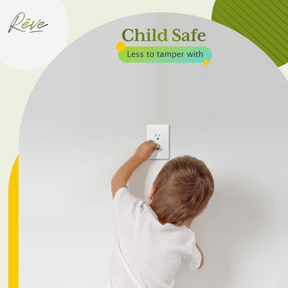 TG Mid-Size Screwless Duplex Wall Plate, Child Safe Receptacle Outlet Cover, Medium Size 1-Gang
