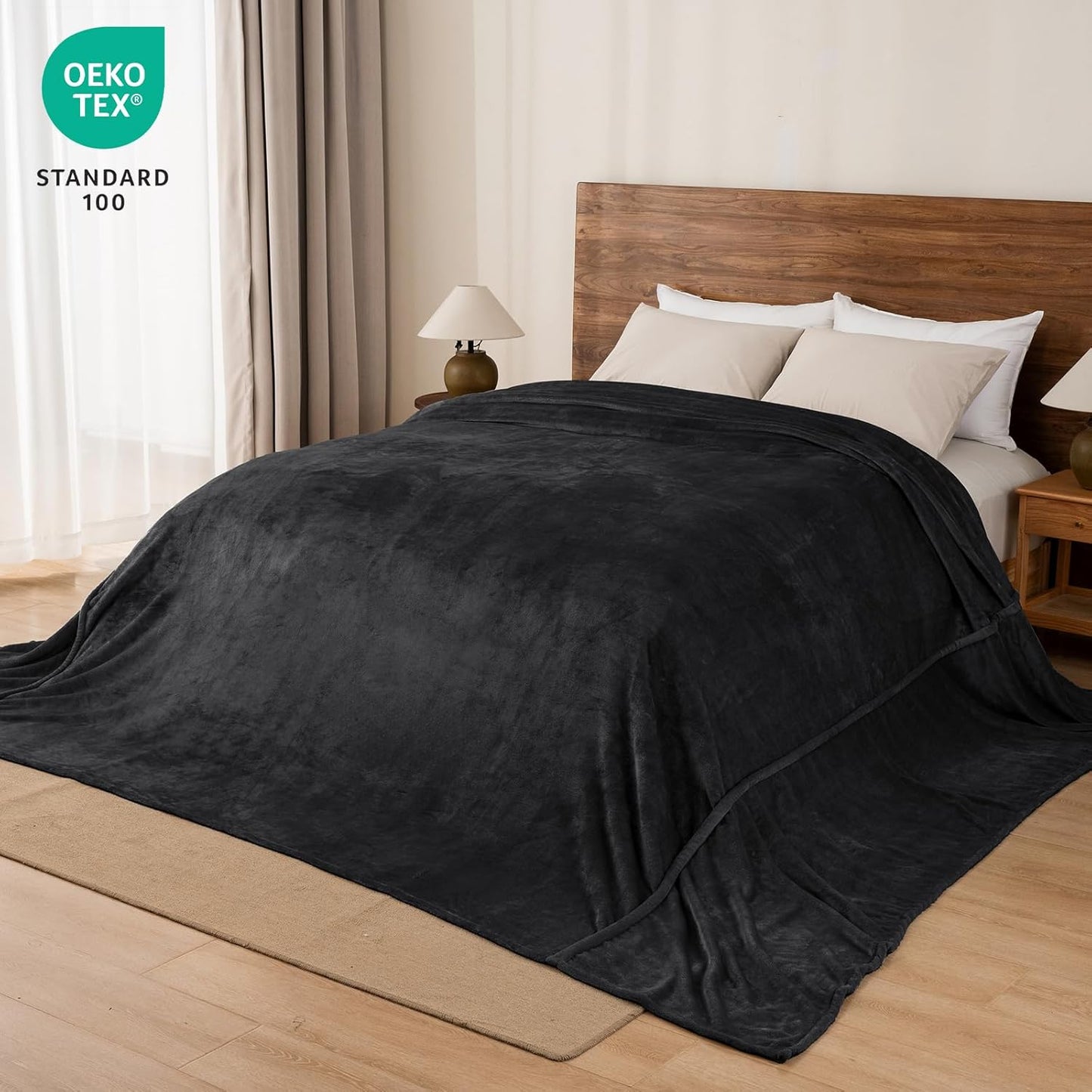 PHF Oversized King Fleece Blanket 120"x120", No Shed No Pilling Big Soft Blanket, Extra Large 10'x