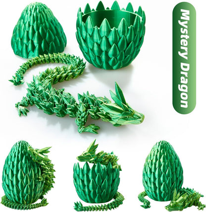 12inch 3D Printed Dragon Egg,Mystery Crystal Dragon Fidget Toys,Articulated Dragon,Home Desk Decor