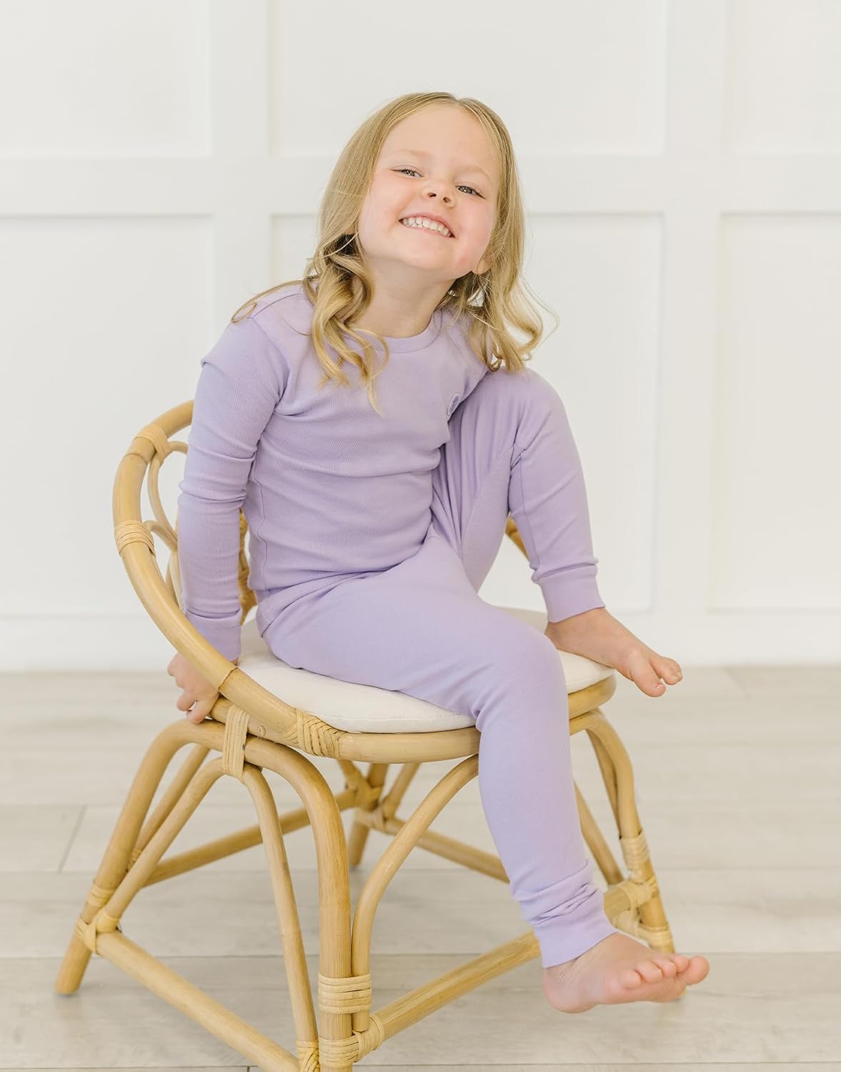moimoln 6M-8Y Modal Cotton Solid Soft Breathable Baby Toddler Boys Girls Snug fit Pjs Long Sleeve