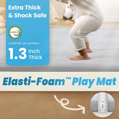 Baby Play Mat for Kids Room,Extra Thick Elasti-Foam Anti-Fall Cushion Mat for