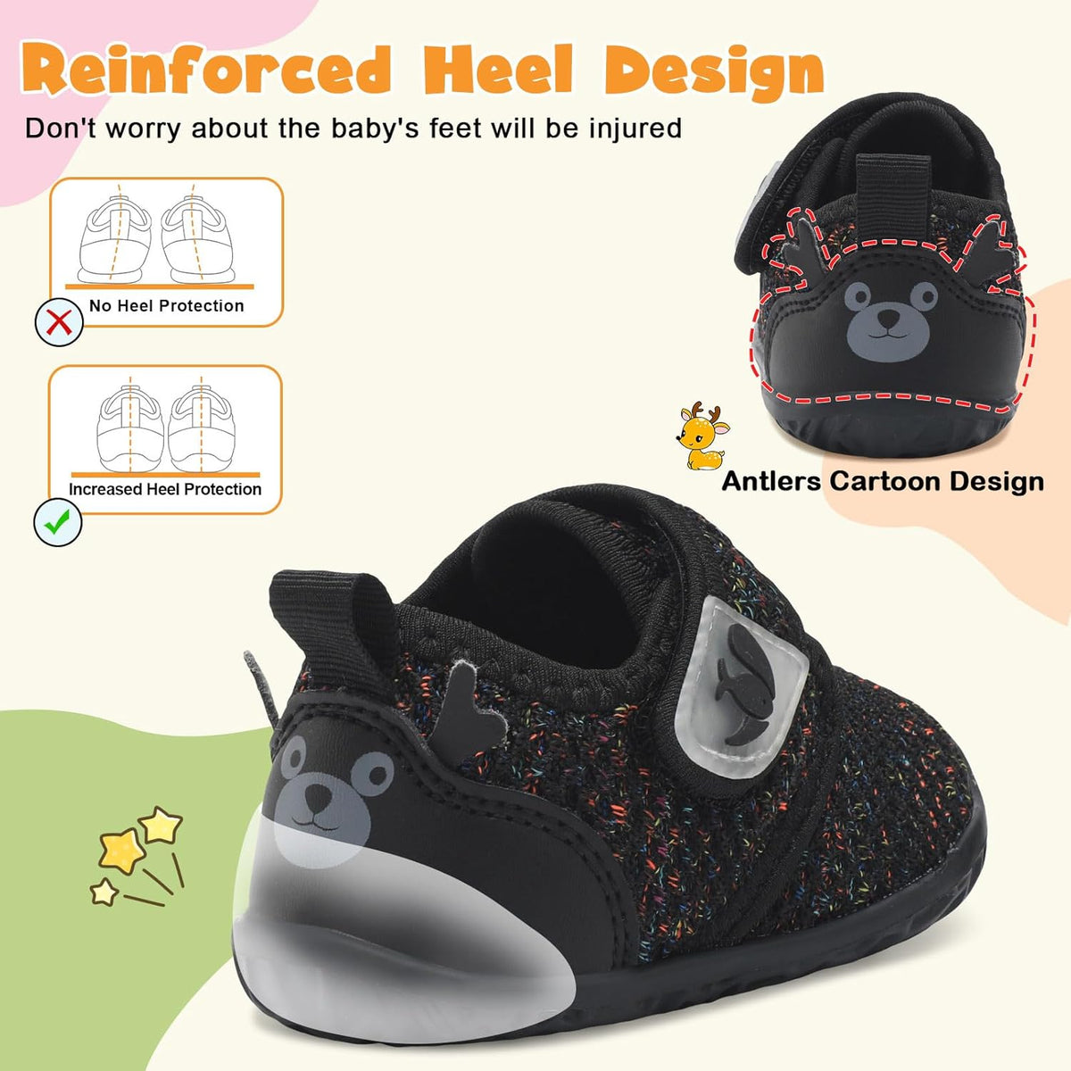 FEETCITY Baby Walking Shoes Barefoot Baby Shoes Infant Sneakers Newborn Crib Shoe Lightweight
