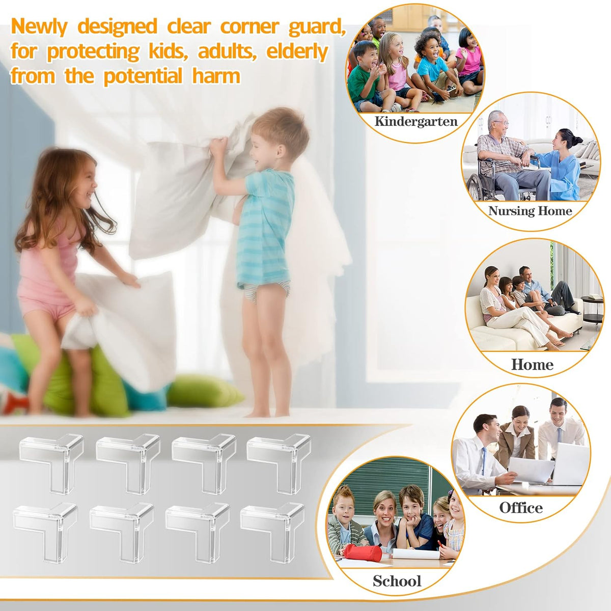 14 Pack Clear Corner Protectors, T-Shaped Table Edge Guards, Baby Safety Bumpers, Furniture & Sharp