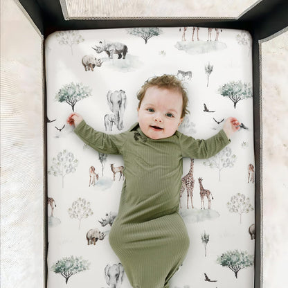 Stretchy Ultra Soft Jersey Knit Fitted Pack n Play Sheets Set 2 Pack, Portable/Mini Crib Sheets for