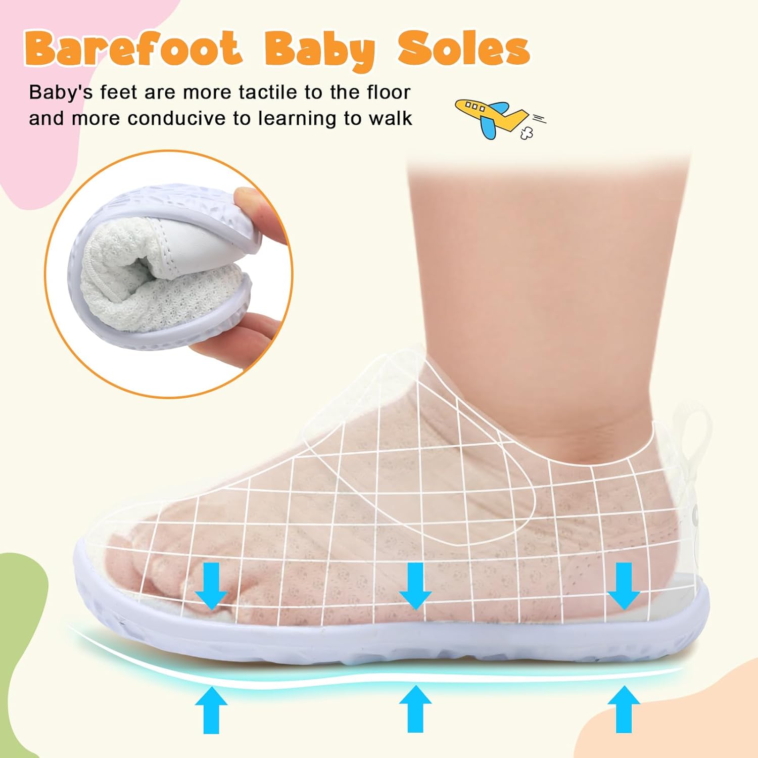 FEETCITY Baby Walking Shoes Barefoot Baby Shoes Infant Sneakers Newborn Crib Shoe Lightweight