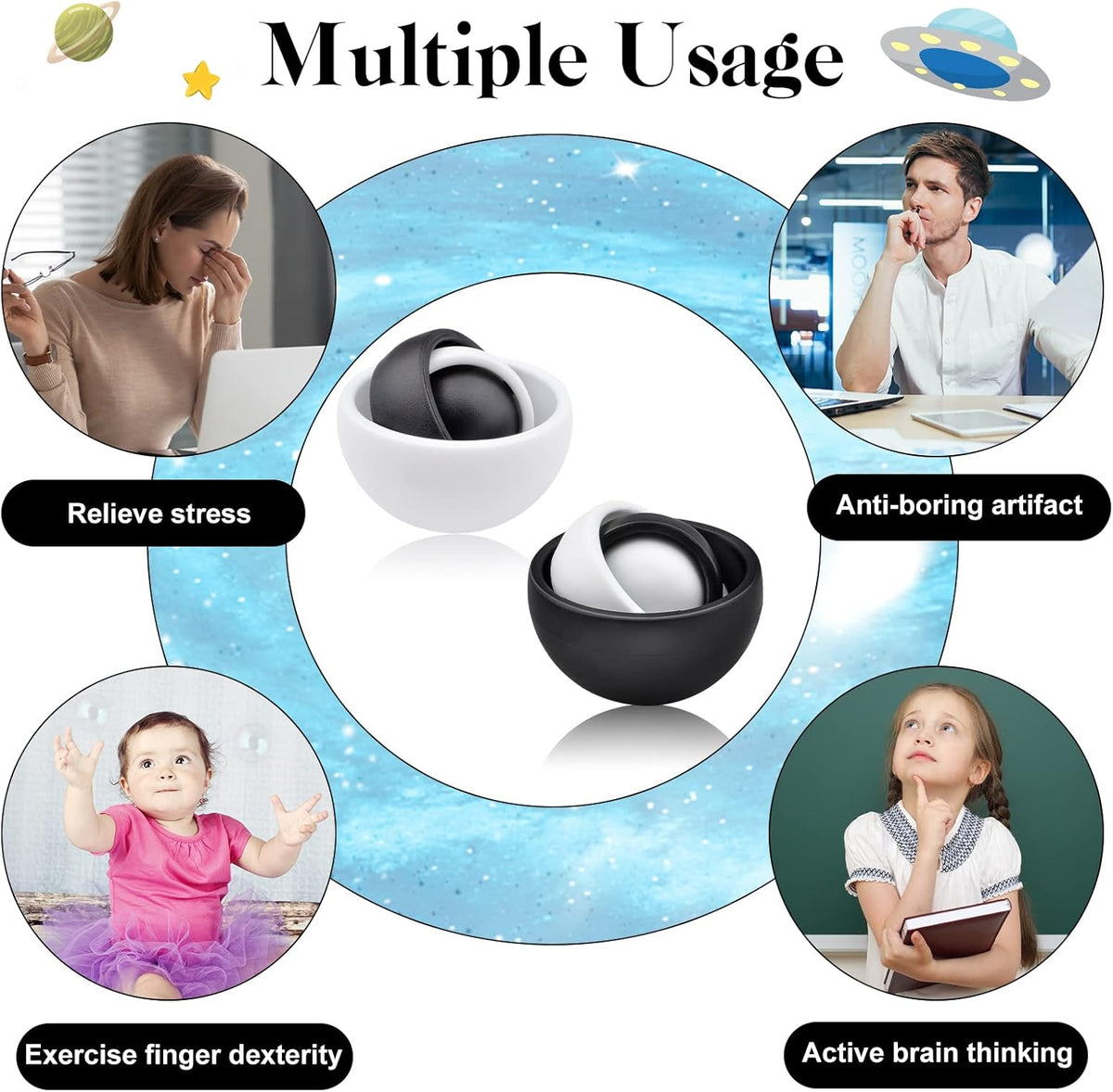 Fidget Toy for Adults, Fidget Gyro Toys, Gift Ideas Fidgets Gifts for Boys Girls Teens Kids, ADHD