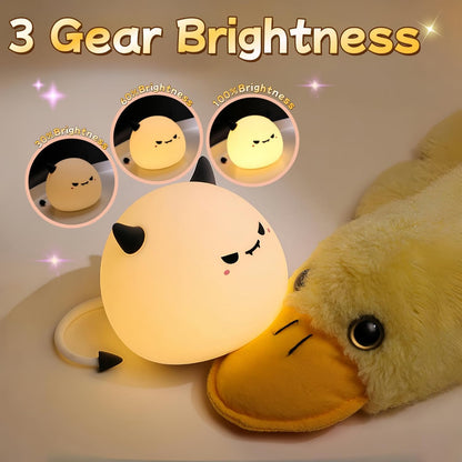 Cute Monster Night Light for Kids,Cute Monster lamp Soft Silicone Lamp 3 Level Dimmable Changing