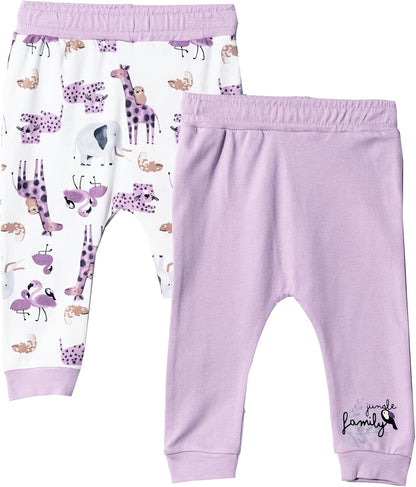 Toddler and Baby Unisex Pants 2-Pack -Baby Pants 0-3 Months to 18-24 Months Baby Cotton Sweatpants