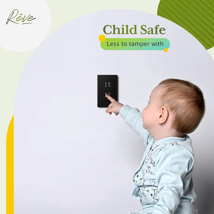 TG Screwless Duplex Wall Plate, Child Safe Receptacle Outlet Cover, Standard Size, 1-Gang 4.68" x