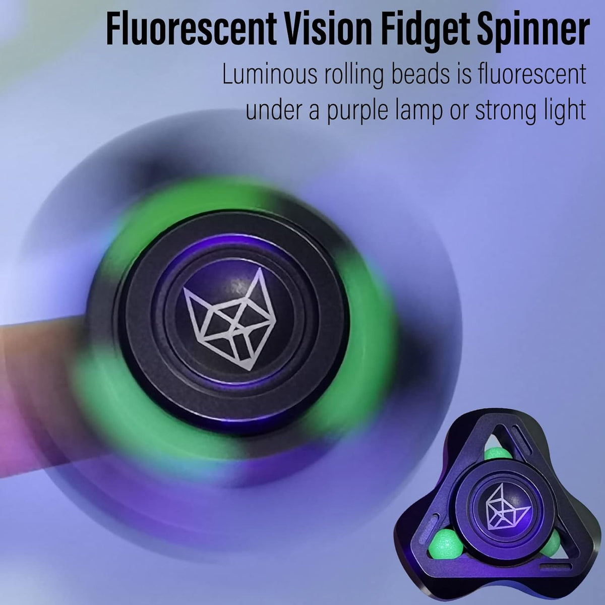 FREELOVE Upgraded Fox Metal Fidget Spinner for Adults, Steel/Glow Balls Clicking Noise, Mini Small