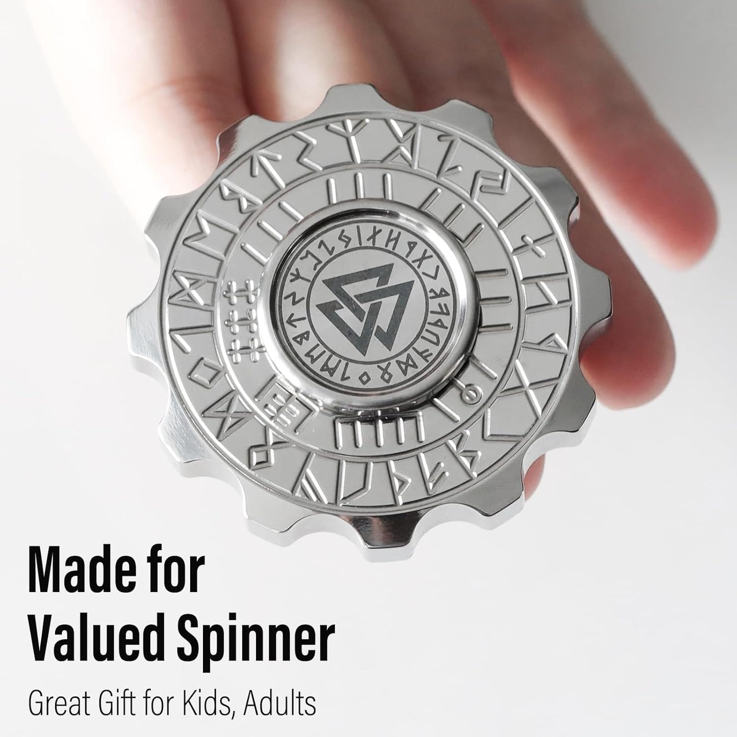 FREELOVE Metal Fidget Spinner, Viking Pirate Haptic Gyro, Heavy Stainless Steel Hand Spinning