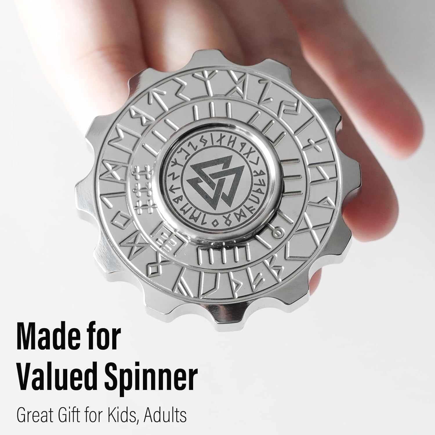 FREELOVE Metal Fidget Spinner, Viking Pirate Haptic Gyro, Heavy Stainless Steel Hand Spinning