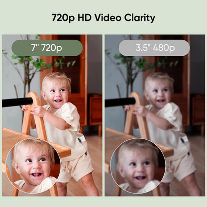 bonoch MegaView Baby Monitor with Camera and Audio, 7" 720P HD Video Baby Monitor No WiFi, 6000mAh