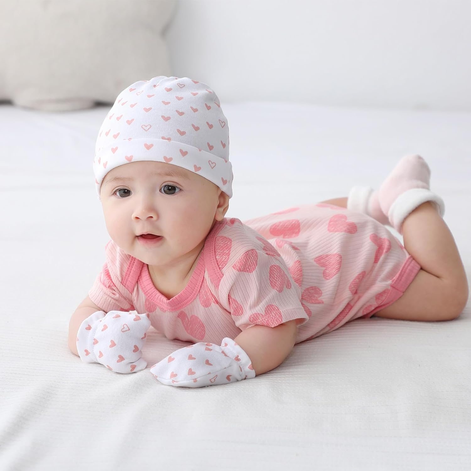 Newborn Baby Boy Girl Short Sleeve Bodysuits Cotton One-Piece Baby Clothes 6-Pack