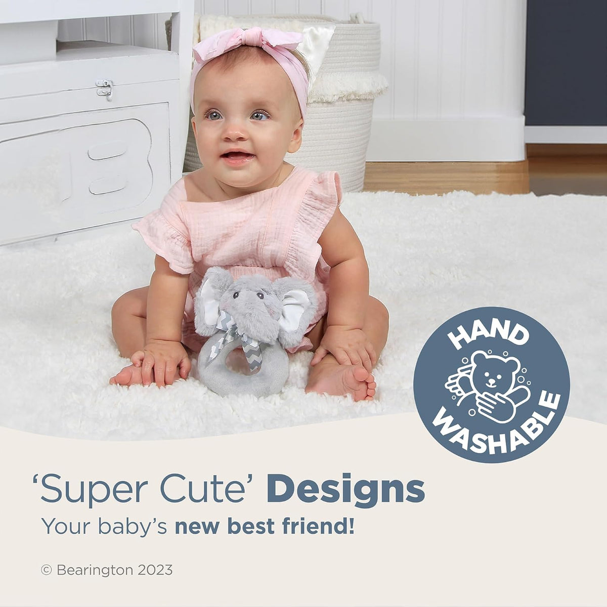 Bearington Collection Baby Lil' Spout, 5.5 in Gray Elephant Plush Stuffed Animal - Baby Elephant