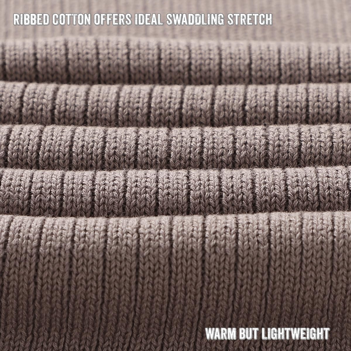 Organic Ribbed Swaddle Blanket for Boys & Girls - 100% Luxury Organic Soft Cotton Knit Warm Cozy