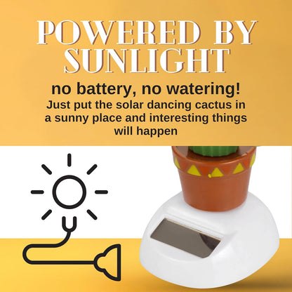 Solar Powered Dancing Cactus Toy – Sun Power Swinging Animated Bobble Dancer Solar Toys for Car