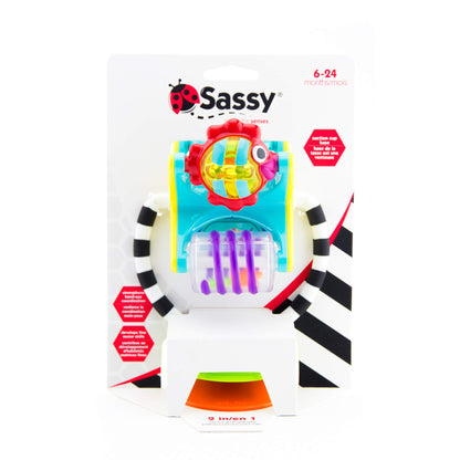 Sassy Fishy Fascination Station 2-in-1 Suction Cup High Chair Toy, Developmental Tray Toy for Early