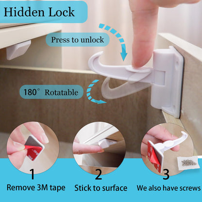 40 Pack Baby Proofing Kit | Hidden Cabinet Drawer Locks, Adjustable Latches, Outlet Covers, Corner
