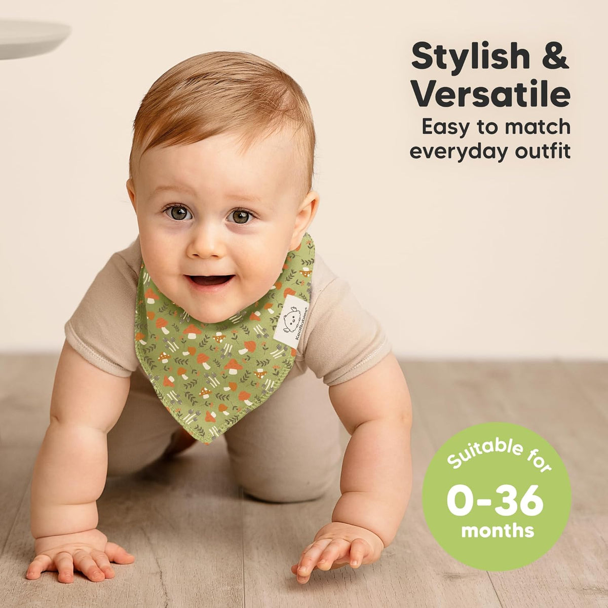 8-Pack Organic Baby Bandana Bibs for Girls - Super Absorbent Triangle Baby Bibs for Drooling and